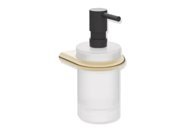 Seifenspender mit Halter, Halter aus Edelstahl, PVD beschichtet, Seifenspender aus satiniertem Kristallglas, Pumpenkopf aus Edelstahl, schwarz tiefmatt pulverbeschichtet, Füllmenge ca. 200 ml, B: 85 mm, H: 168 mm, T: 92 mm, in Farbe CK Seifenspender mit Halter, Halter aus Edelstahl, PVD beschichtet, Seifenspender aus satiniertem Kristallglas, Pumpenkopf aus Edelstahl, schwarz tiefmatt pulverbeschichtet, Füllmenge ca. 200 ml, B: 85 mm, H: 168 mm, T: 92 mm, in Farbe CK