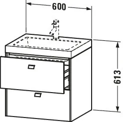 Duravit Waschtischunterschrank wandhängend „Brioso“ 60 × 61,3 × 48 cm in Betongrau Matt