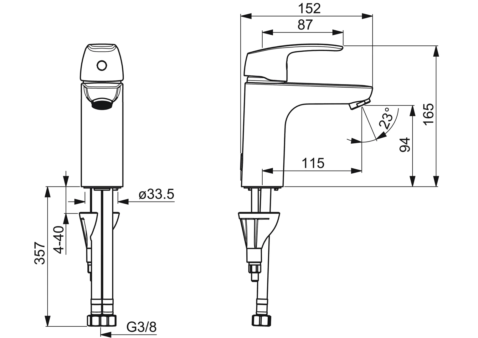 HansaPINTO Waschtischarmatur Hansapinto 2017 Einhebelmischer Chrom DN15