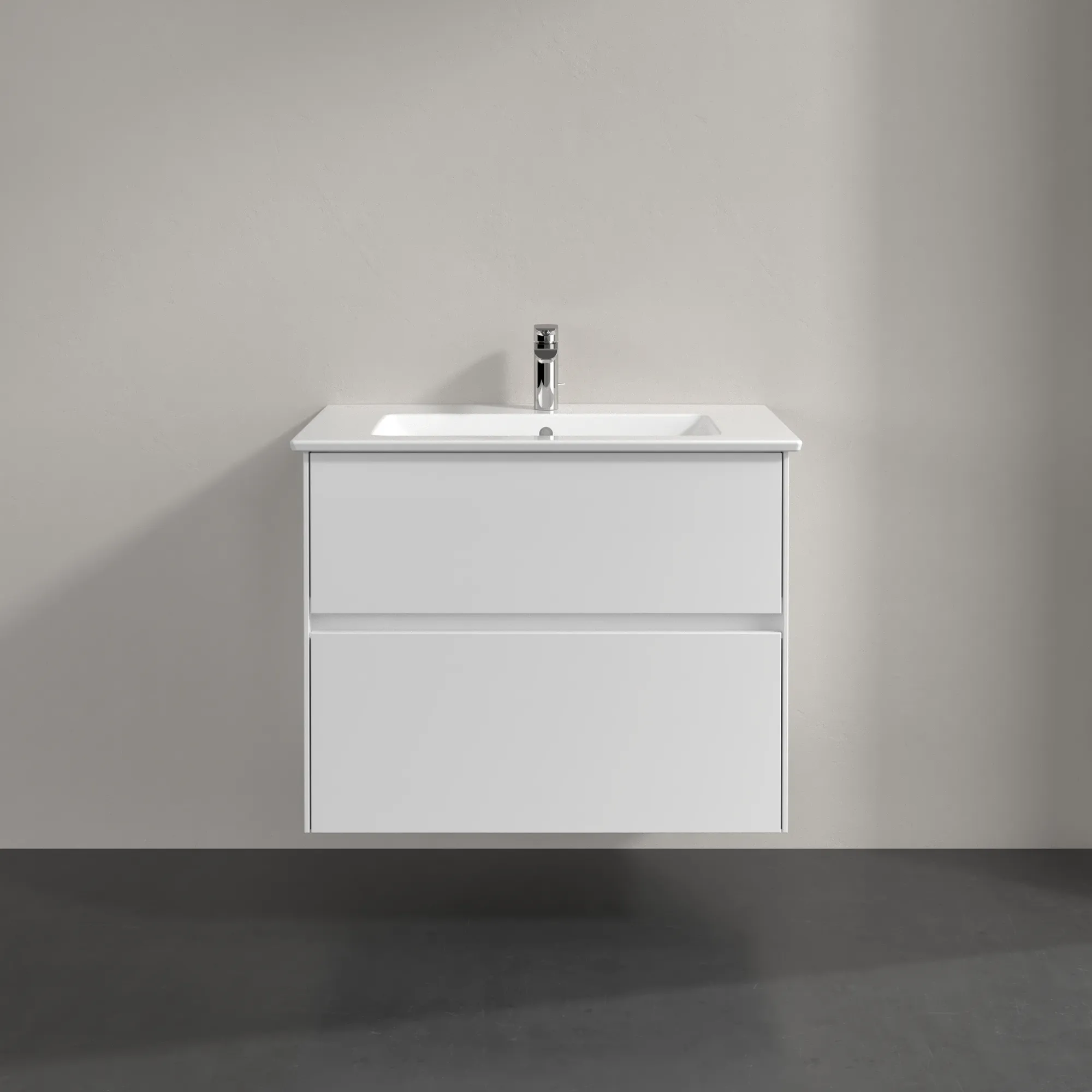 Villeroy & Boch Waschtischunterschrank „Collaro“ 761 × 610 × 480 mm Glossy White, ohne Beleuchtung, für Becken mittig Villeroy & Boch Waschtischunterschrank „Collaro“ 761 × 610 × 480 mm Glossy White, ohne Beleuchtung, für Becken mittig