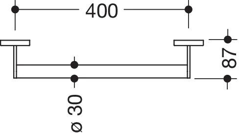 HEWI Haltegriff „System 900“ in Schwarz tiefmatt, Befestigung verdeckt HEWI Haltegriff „System 900“ in Schwarz tiefmatt, Befestigung verdeckt