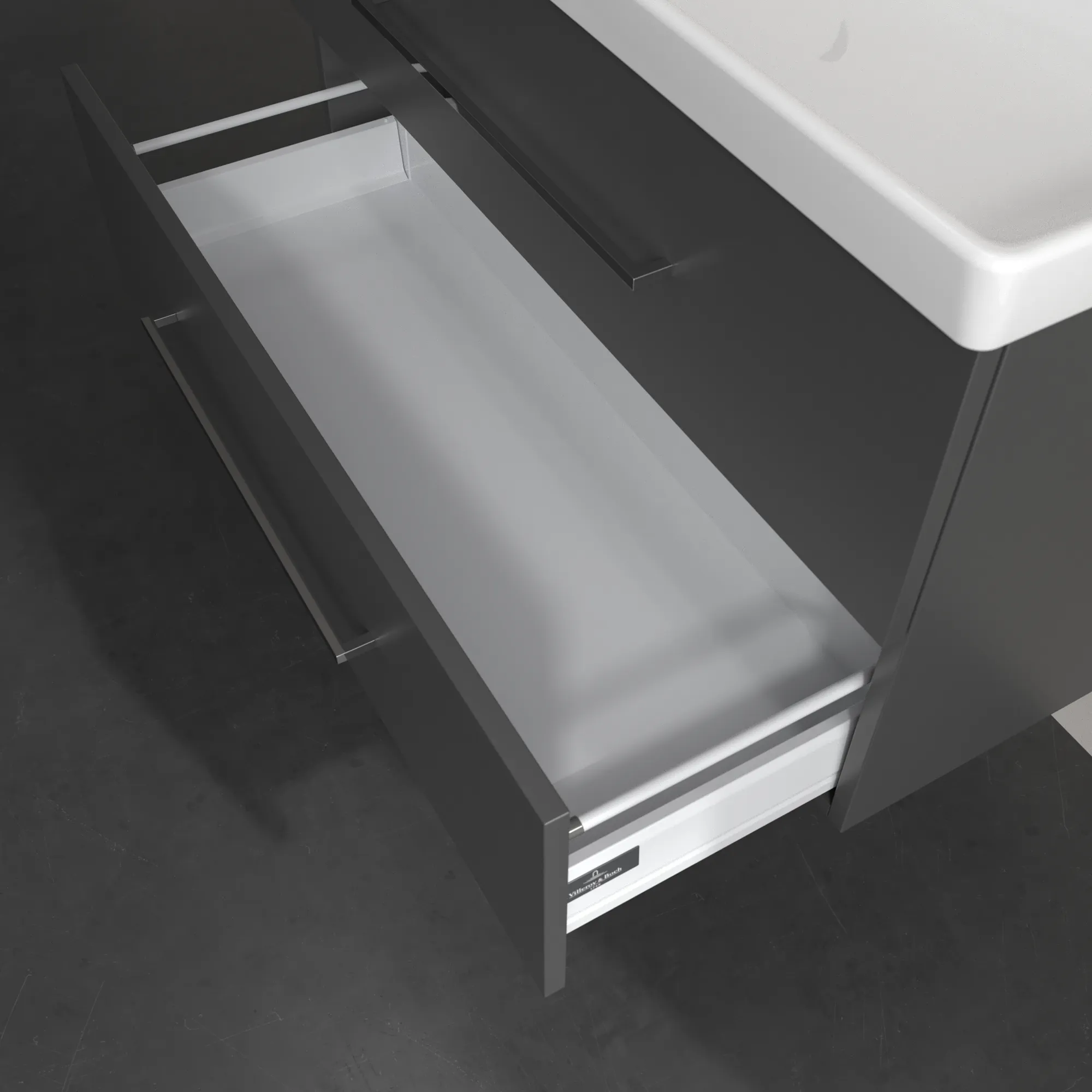 Villeroy & Boch Waschtischunterschrank „Avento“ für Schrankwaschtisch 980 × 514 × 452 mm Graphite, Soft Closing