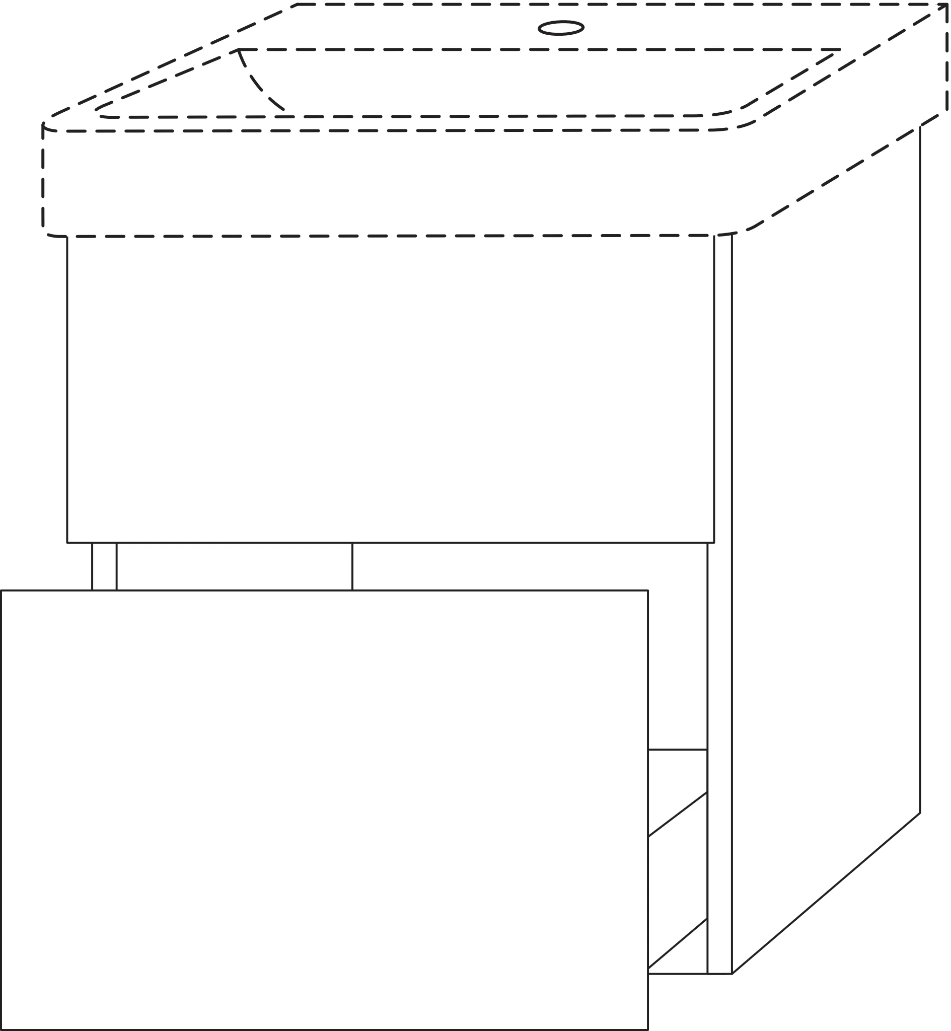 Waschtischunterbau mit Auszügen 3way (SP833) 588x500x417 Graphit-Matt