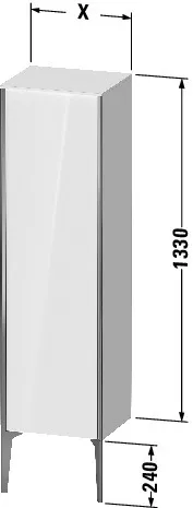 Duravit Halbhochschrank „XViu“ 40 × 133 × 36 cm in Nussbaum gebürstet