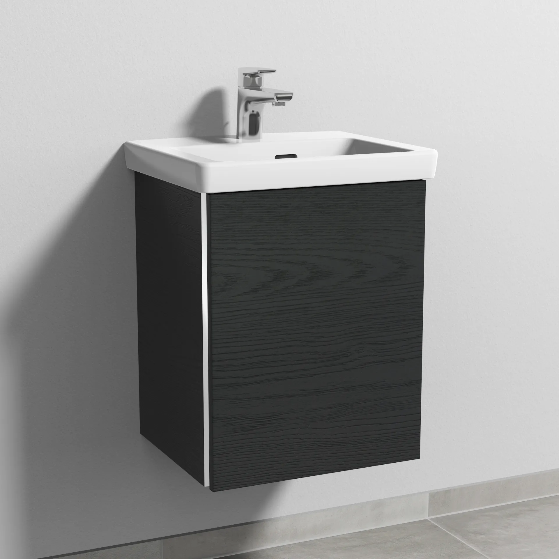 Sanipa Waschtischunterschrank „3way“ 407 × 517 × 361 mm in Black Oak, Anschlag rechts