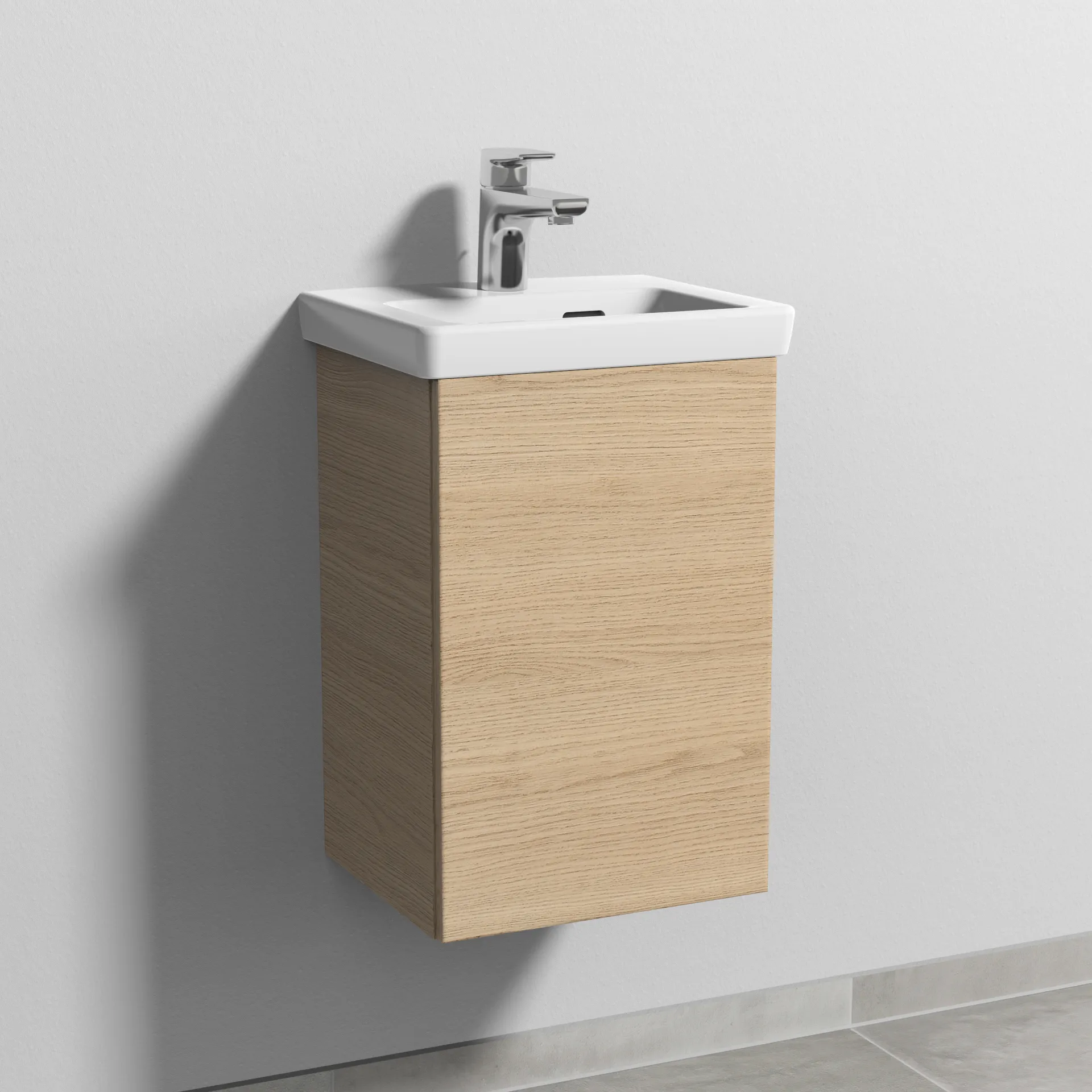 Sanipa Waschtischunterschrank „3way“ 335 × 517 × 293 mm in Eiche Nordic, Anschlag rechts