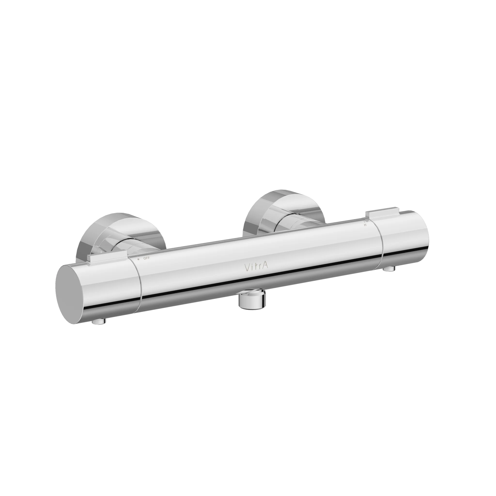 VitrA Base Round Thermostat-Brausearmatur Aufputzmontage Chrom, Stichmaß 150 mm, Rosetten-Durchmesser 68 mm