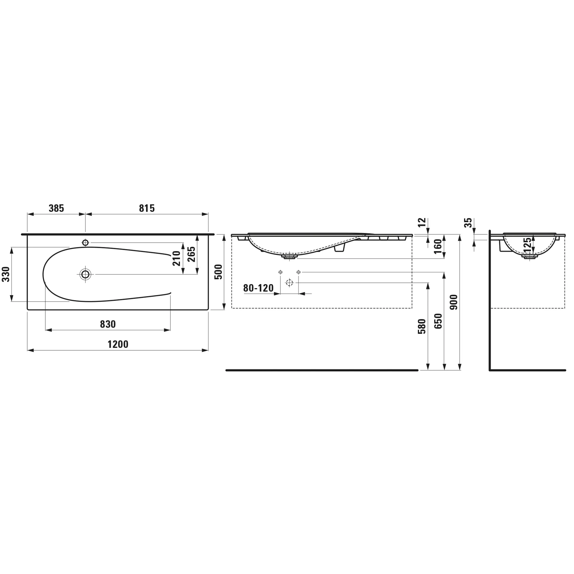 Waschbecken „Ilbagnoalessi“, Hahnlochposition mittig in Weiß Waschbecken „Ilbagnoalessi“, Hahnlochposition mittig in Weiß