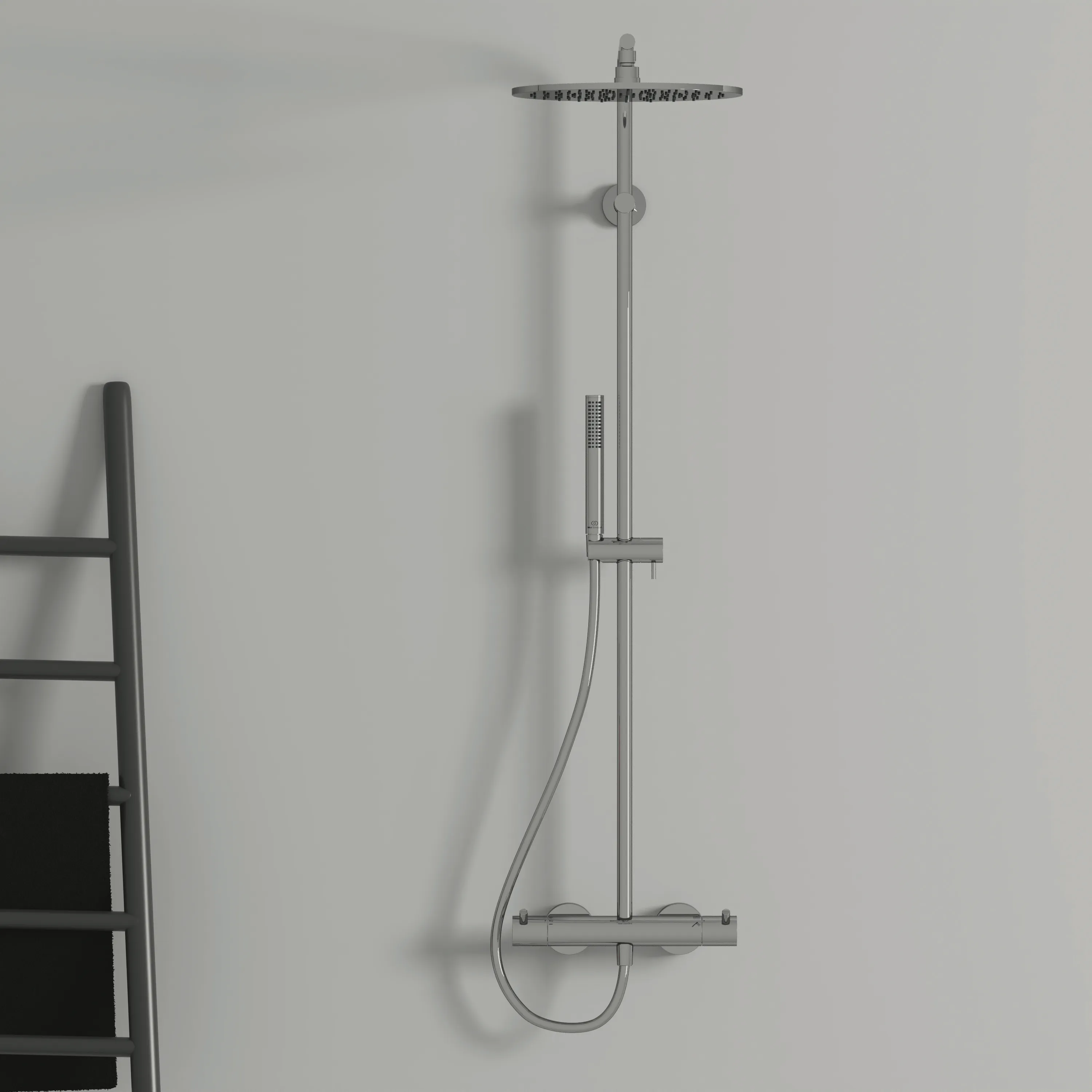 Ideal Standard Ceratherm T125 Duschsystem mit Badethermostat Pin-Griffe Chrom Ideal Standard Ceratherm T125 Duschsystem mit Badethermostat Pin-Griffe Chrom