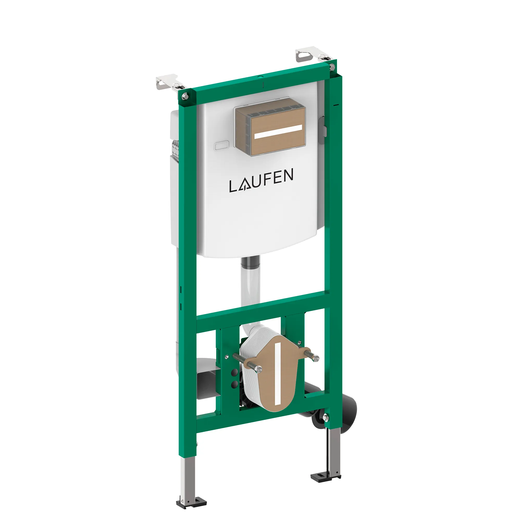 Installationselement INEOLINK mit Spülkasten für Wand-WC und Dusch-WC, Betätigung von vorne, verstellbarer Spülstromdrossel, Füße höhenverstellbar, drehbar, Zweimengenspülung 6/3L, umstellbar auf 4,5/3L, schwitzwasserisoliert