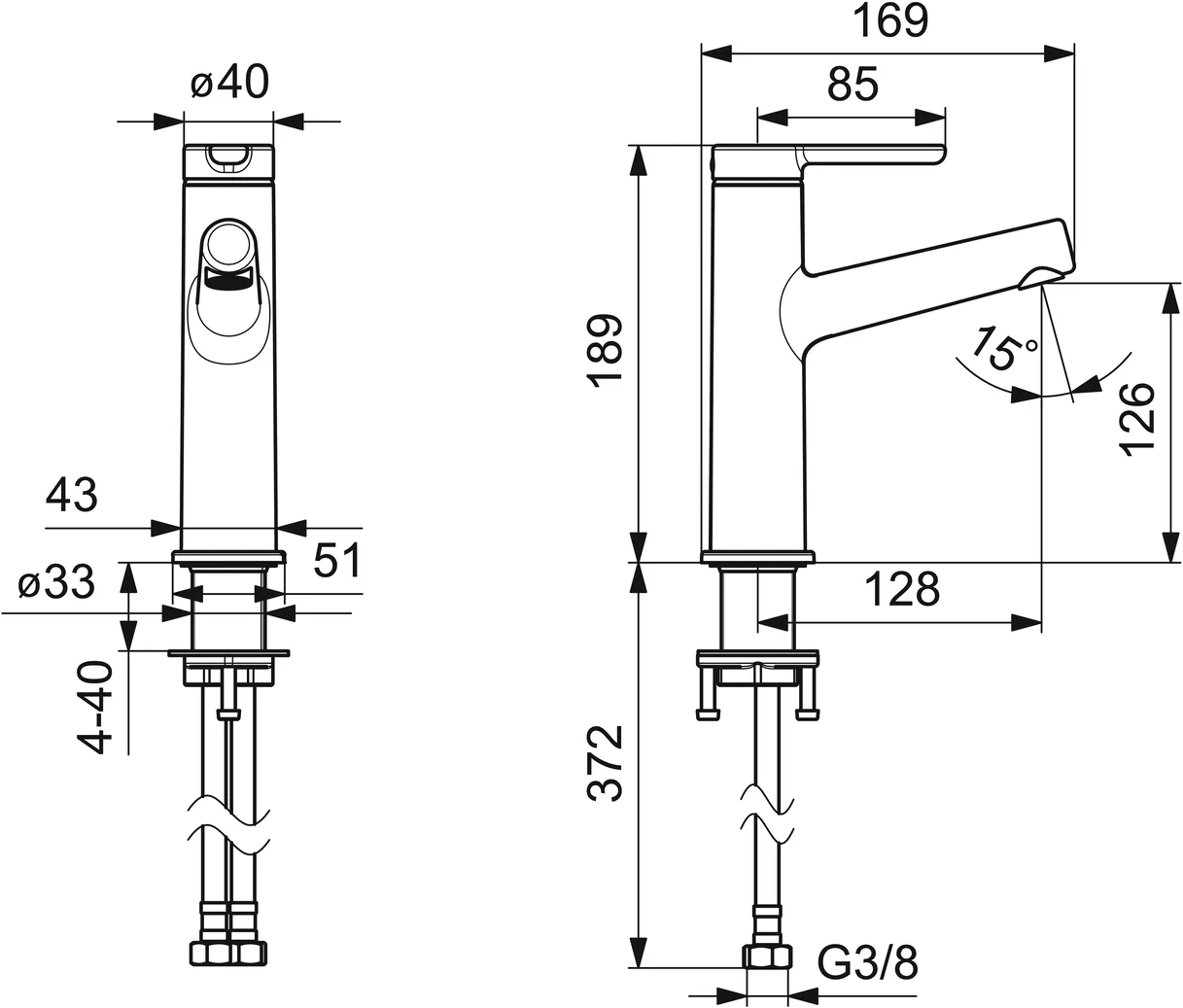 HansaDESIGNO Style Waschtischarmatur, Einhebelmischer, Chrom, DN15, Ausladung 128 mm HansaDESIGNO Style Waschtischarmatur, Einhebelmischer, Chrom, DN15, Ausladung 128 mm