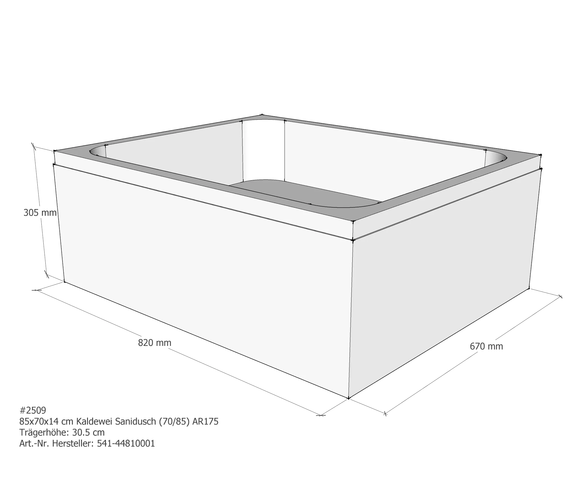 Duschwannenträger für Kaldewei Sanidusch 70 × 85 × 14 cm Duschwannenträger für Kaldewei Sanidusch 70 × 85 × 14 cm