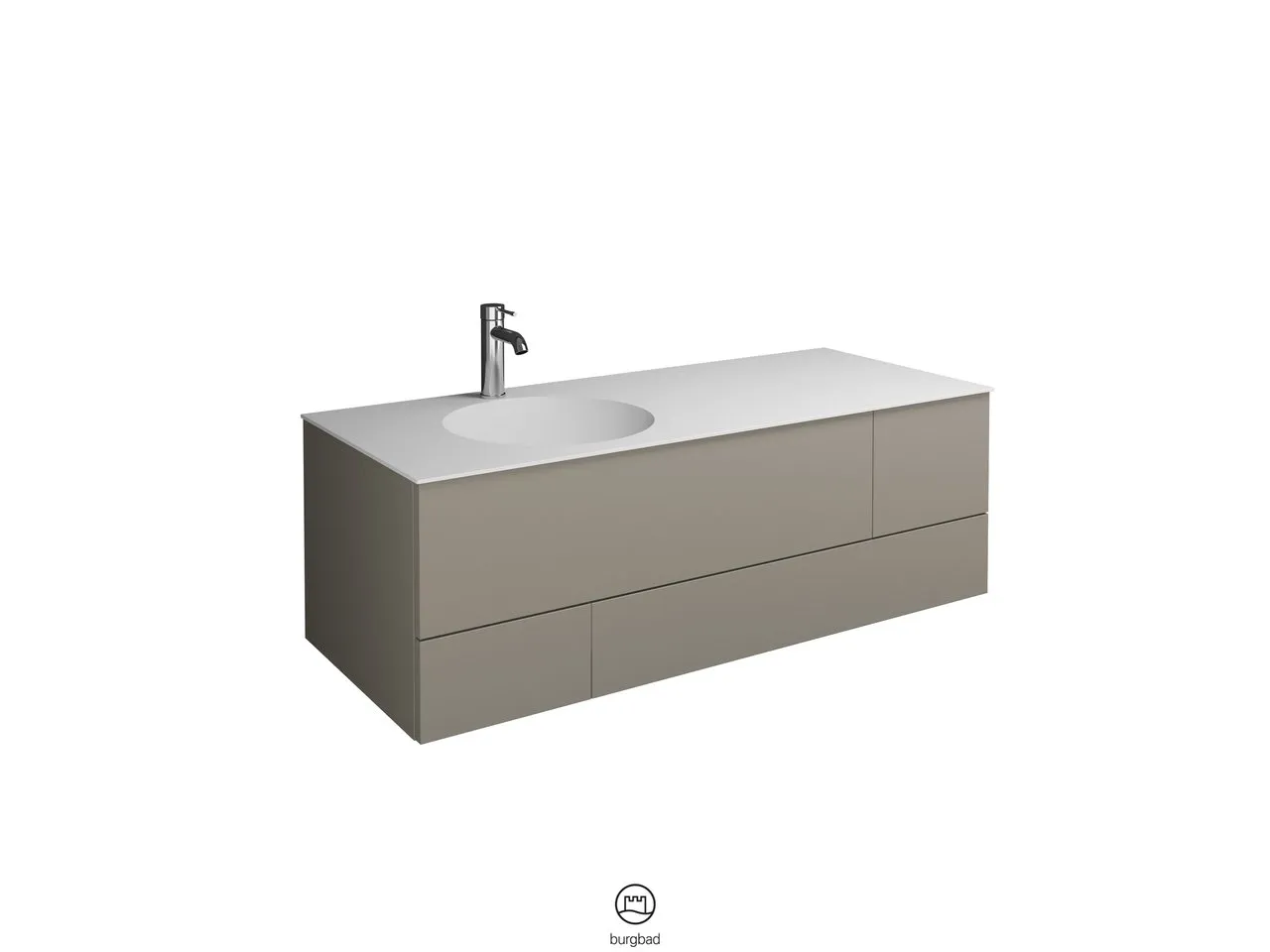 burgbad Badmöbelset „Coco“ in Dunkelgrau Solid Matt