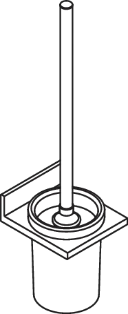 WC-Bürstengarnitur Sys 900 Q, plvb, Glaseinsatz, Wandmod. weiß tiefmatt WC-Bürstengarnitur Sys 900 Q, plvb, Glaseinsatz, Wandmod. weiß tiefmatt