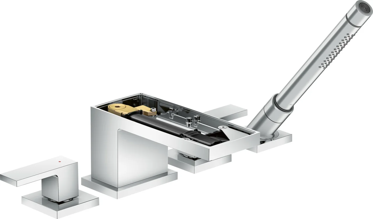 Hansgrohe AXOR MyEdition 4-Loch Wannenrandarmatur Chrom, Ausladung 151 mm, max. Durchfluss 22 l/min, Wannenrandmontage Hansgrohe AXOR MyEdition 4-Loch Wannenrandarmatur Chrom, Ausladung 151 mm, max. Durchfluss 22 l/min, Wannenrandmontage