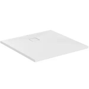 Ideal Standard Quadrat-Brausewanne Ultra Flat Evo, Seidenweiß, 1000x1000x35 mm, bodengleicher Einbau möglich