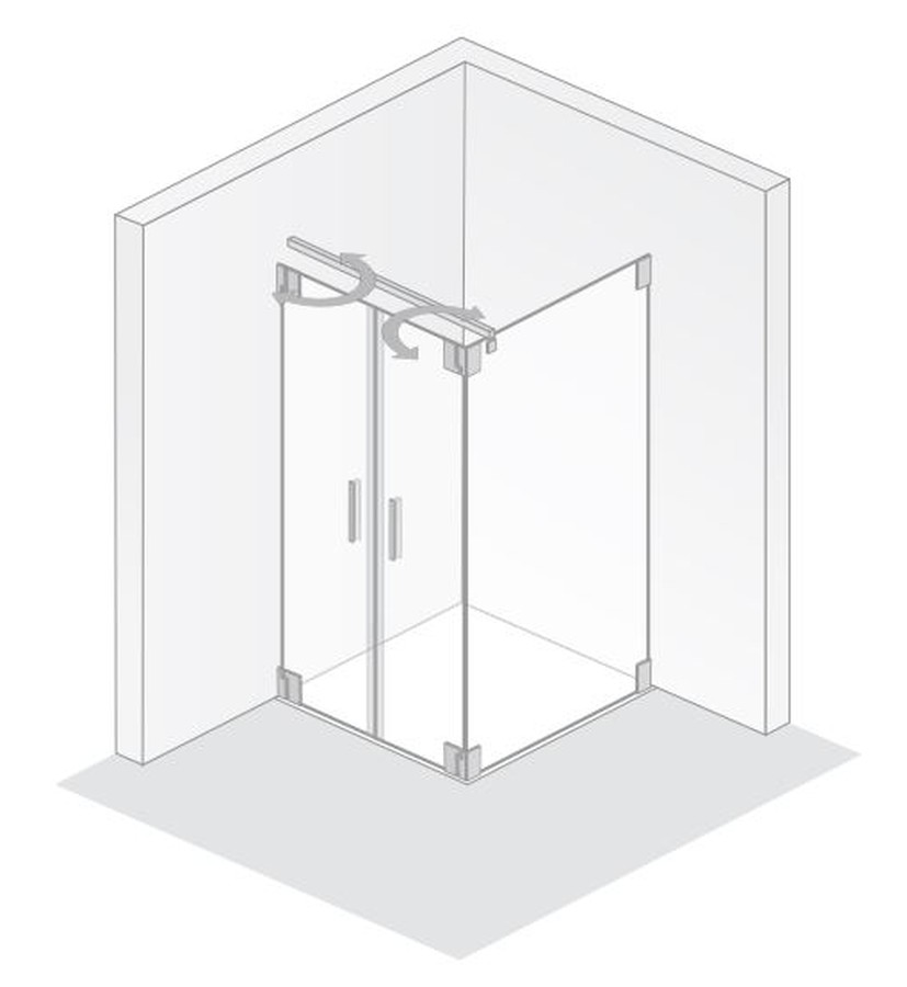 HSK Pendeltür mit Seitenwand „K2“ Glas Linea 02 HSK Pendeltür mit Seitenwand „K2“ Glas Linea 02