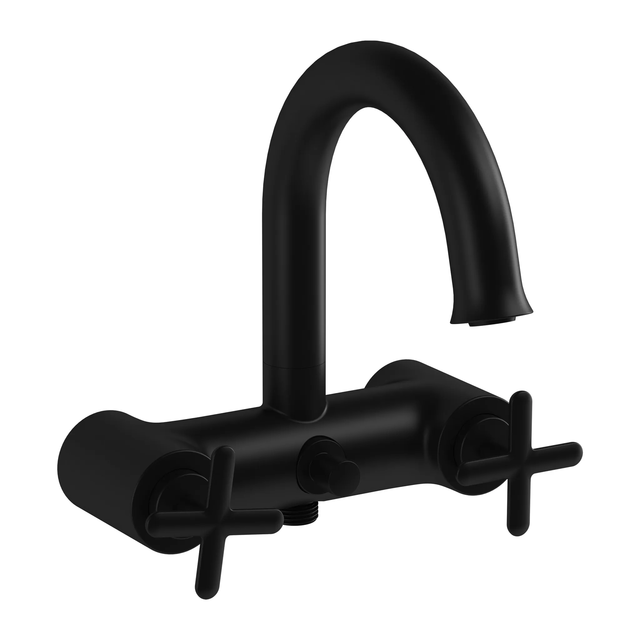 VitrA Origin Classic Zweigriff-Wannenfüll- und Brausearmatur mit drehbarem Auslauf Aufputzmontage Schwarz Matt