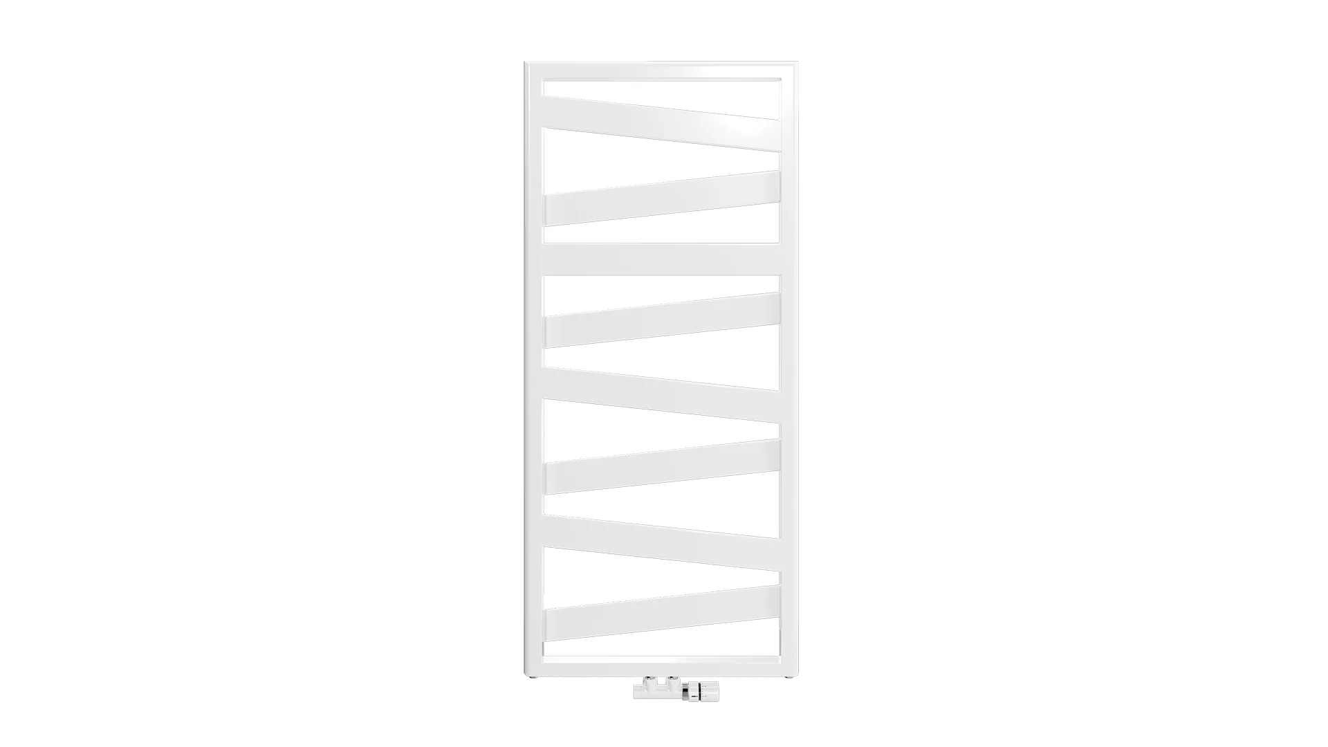 Zehnder Design-Heizkörper „Ribbon“ für Warmwasser-Zentralheizung oder gemischten Betrieb mit 50 mm-Mittelanschluss 60 × 134 cm in Inox Look (glänzend)