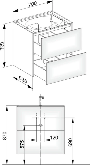 KEUCO Waschtischunterschrank mit Auszügen „Edition 11“ Trüffel (Glas), Trüffel (Lack, seidenmatt), ohne Beleuchtung 700 × 700 × 535 mm KEUCO Waschtischunterschrank mit Auszügen „Edition 11“ Trüffel (Glas), Trüffel (Lack, seidenmatt), ohne Beleuchtung 700 × 700 × 535 mm