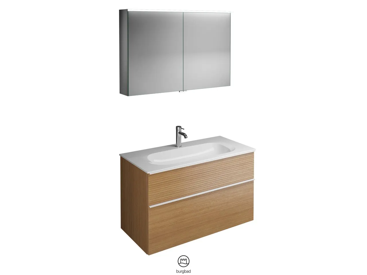 burgbad Badmöbelset „Fiumo“ Griff, Chrom (230 mm), in Eiche Dekor Cashmere burgbad Badmöbelset „Fiumo“ Griff, Chrom (230 mm), in Eiche Dekor Cashmere