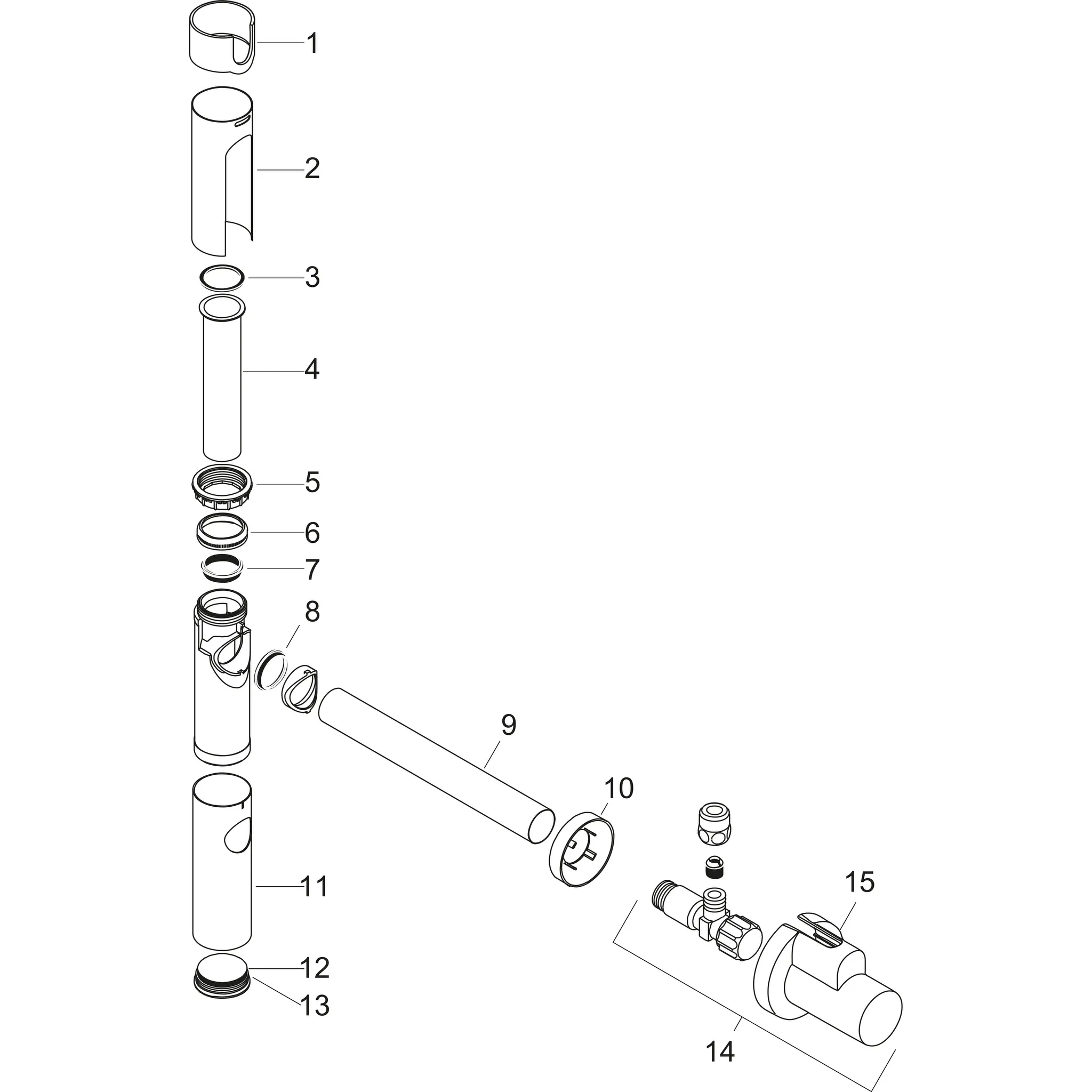 Hansgrohe AXOR Design Siphon Set Flowstar Chrom, 2 Eckventile + Schuber, Verstellweg 65–165 mm, Wandabstand 330 mm, Stauwasserhöhe 75 mm, Anschluss G 11/4