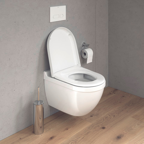 Wand-WC Set Starck 3, rimless, Weiß Tiefspüler, Durafix u.WC-Sitz mitAbsenk. Wand-WC Set Starck 3, rimless, Weiß Tiefspüler, Durafix u.WC-Sitz mitAbsenk.