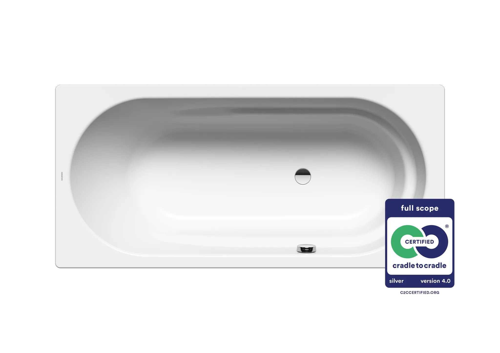 Kaldewei Badewanne „Vaio“ rechteck 170 × 80 cm, ohne Grifflochbohrungen mit Überlaufbohrung, in alpinweiß