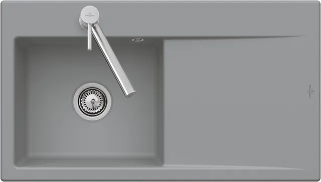 Villeroy & Boch flächenbündiges Küchenspülbecken „Subway Style“ 50 flat 880 × 490 × 220 mm, für Becken rechts in Snow White