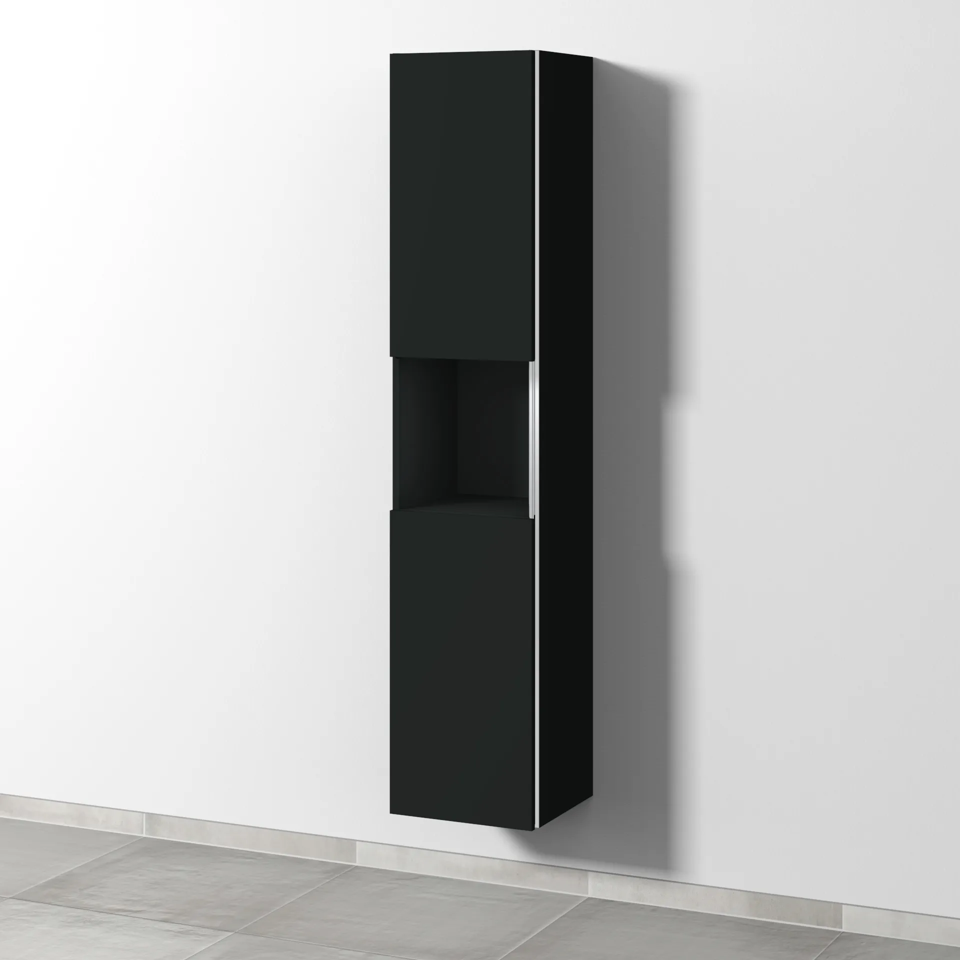 Sanipa Hochschrank „3way“ 350 × 1700 × 345 mm Anschlag links, in Vulkan (matt), Anschlag links