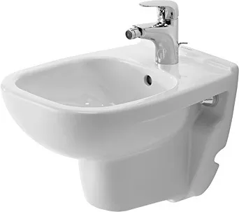 Duravit Wand-Bidet Compact „D-Code“, Befestigung sichtbar, mit Hahnlochbank 48 × 35 × 48 × 35 cm