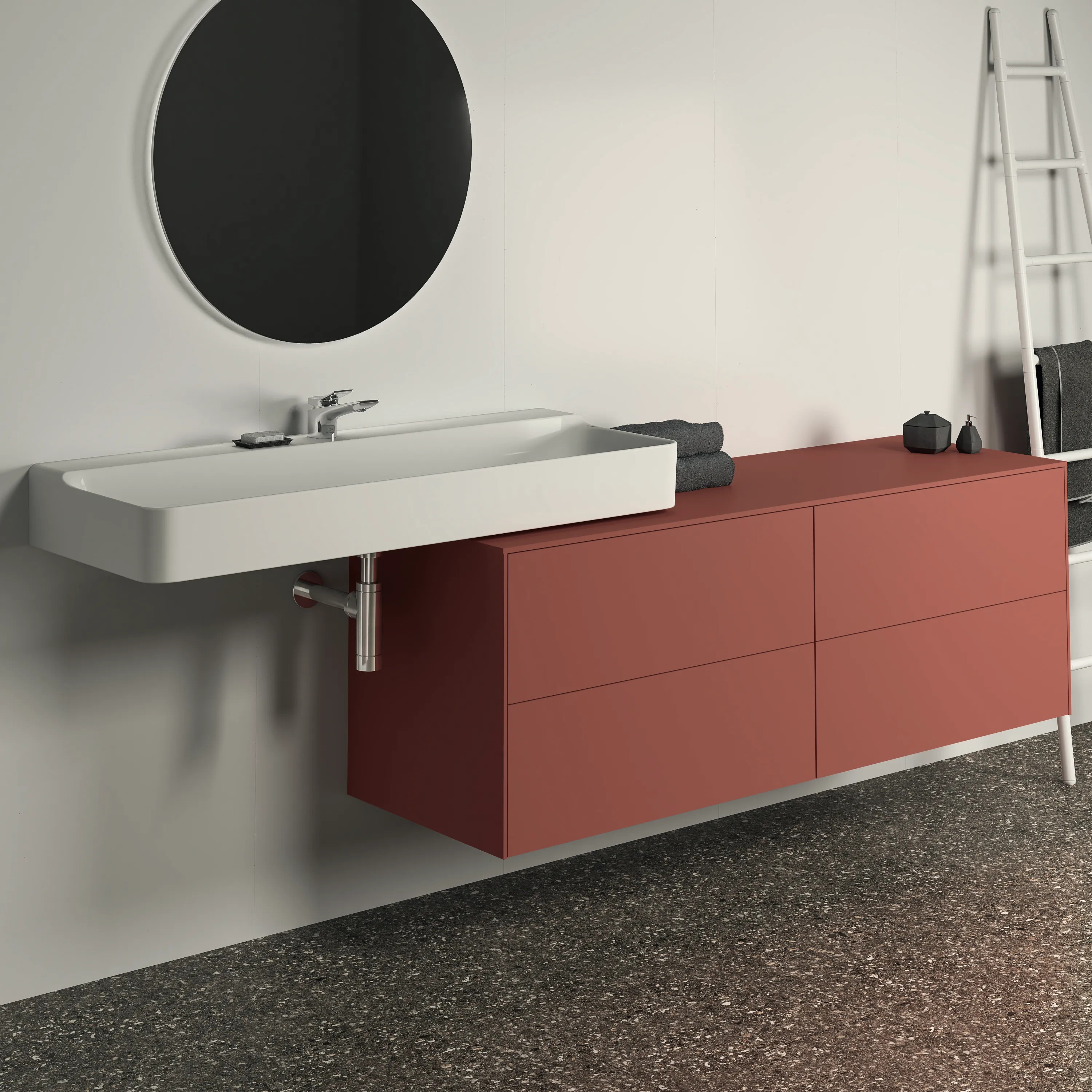 Ideal Standard Waschtischunterschrank „Conca“ 158,7 × 55 × 50,5 cm Sunset matt lackiert Ideal Standard Waschtischunterschrank „Conca“ 158,7 × 55 × 50,5 cm Sunset matt lackiert