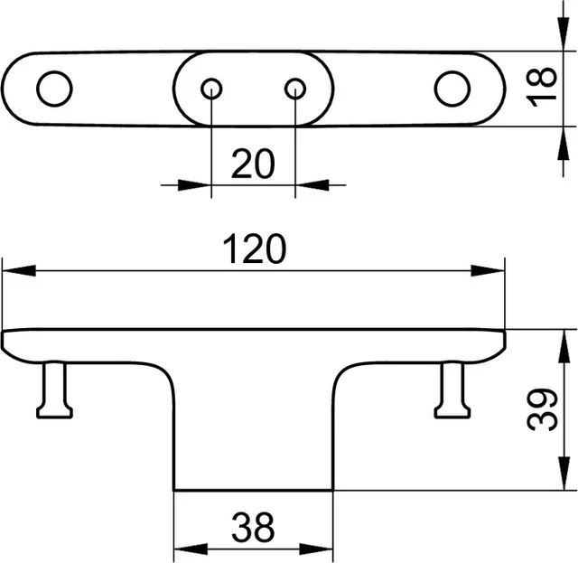 Edition 400 11515130000 Handtuchhaken doppelt Schwarzchrom gebürstet