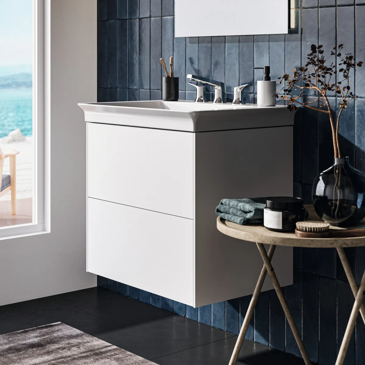 Ideal Standard Möbelwaschtischunterschrank Conca 600 mm 2 Auszüge Weiß matt Ideal Standard Möbelwaschtischunterschrank Conca 600 mm 2 Auszüge Weiß matt