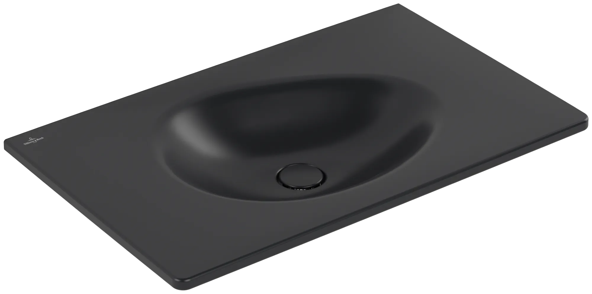 Villeroy & Boch Wandwaschtisch „Antao“ 800 × 500 × 180 mm, ohne Hahnlochbohrung, für Becken mittig in Pure Black Villeroy & Boch Wandwaschtisch „Antao“ 800 × 500 × 180 mm, ohne Hahnlochbohrung, für Becken mittig in Pure Black