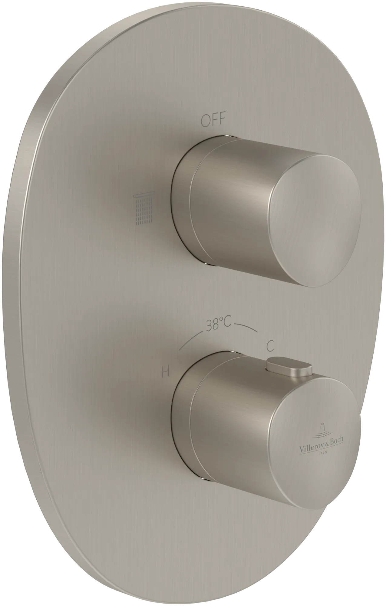 Villeroy & Boch Antao Unterputz-Thermostat, Brushed Nickel Matt, 184 x 221 x 64 mm Villeroy & Boch Antao Unterputz-Thermostat, Brushed Nickel Matt, 184 x 221 x 64 mm