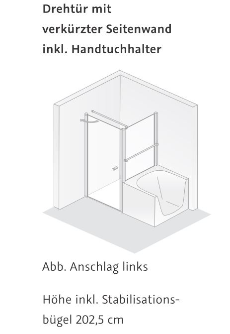 HSK teilgerahmte Drehtür „Exklusiv“ für Seitenwand Glas Grau, Profile Chromoptik (Alu Hochglanz poliert), B: 750 mm H: 2000 mm HSK teilgerahmte Drehtür „Exklusiv“ für Seitenwand Glas Grau, Profile Chromoptik (Alu Hochglanz poliert), B: 750 mm H: 2000 mm
