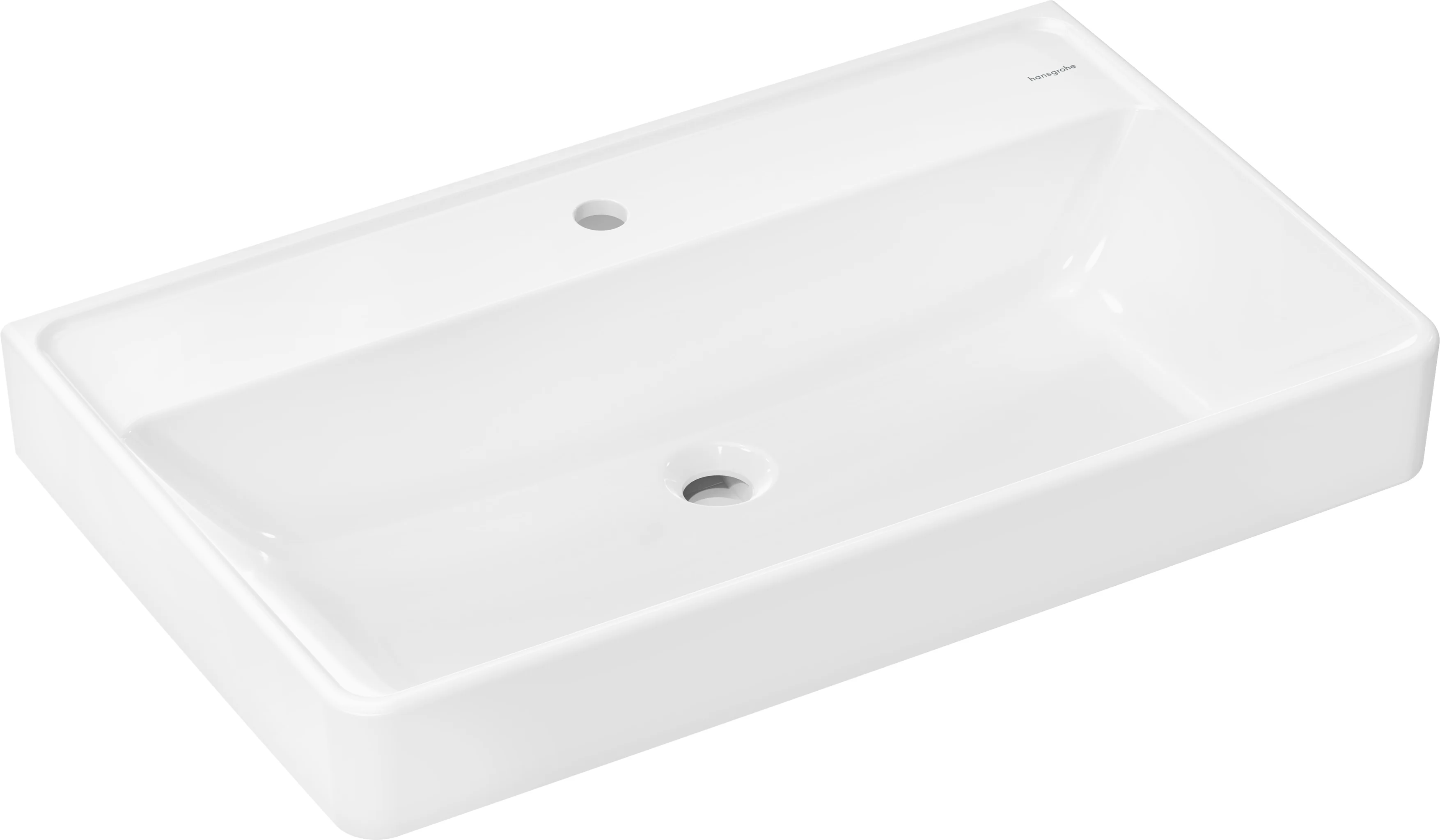 Hansgrohe Xanuia Q Waschtisch in Weiß, 800x480 mm, wandhängend, glänzend, mit Hahnloch, ohne Überlauf