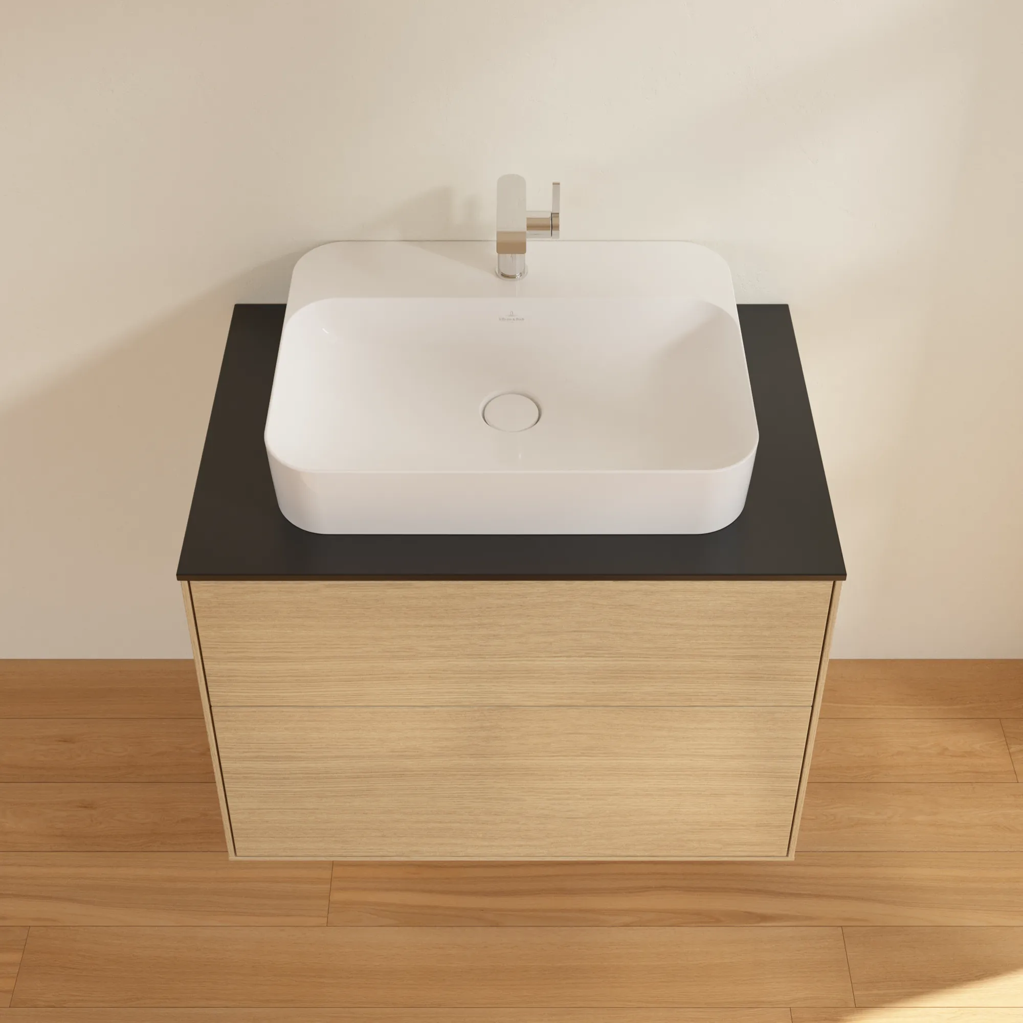 Villeroy & Boch Finion Waschbeckenunterschrank G34, 800 x 603 x 501 mm, mit Beleuchtung, 2 Auszüge