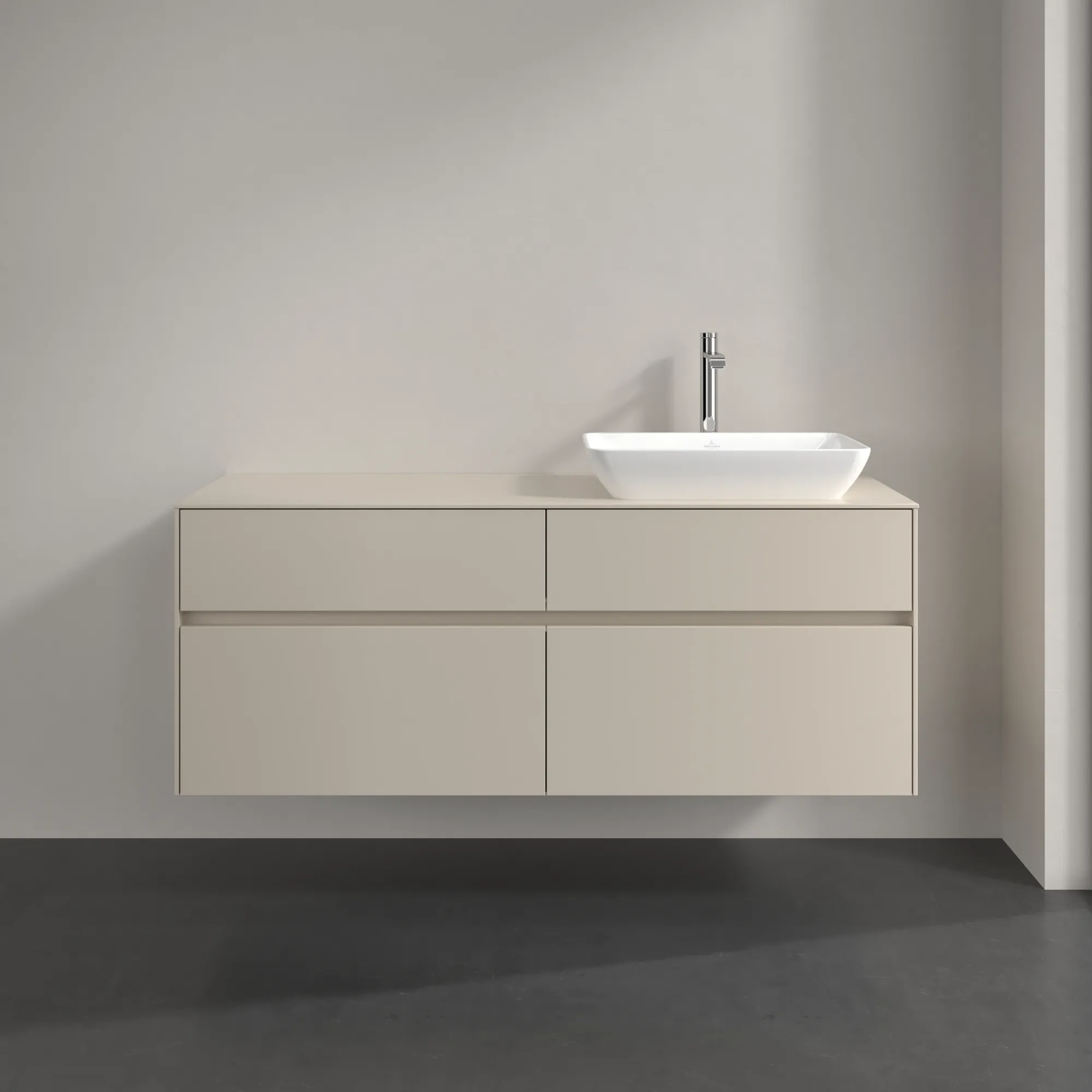 Villeroy & Boch Collaro Waschbeckenunterschrank C11800, 1400 x 548 x 500 mm, Cashmere Grey