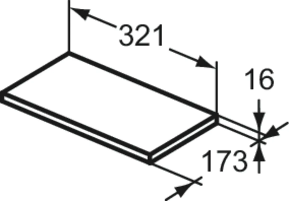 Ideal Standard Einlegeboden Eurovit+ Hochglanz grau lackiert 321x173 mm Ideal Standard Einlegeboden Eurovit+ Hochglanz grau lackiert 321x173 mm