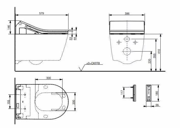 Toto Set Dusch-WC WASHLET® „RX“ mit WC und Anschlussschlauch