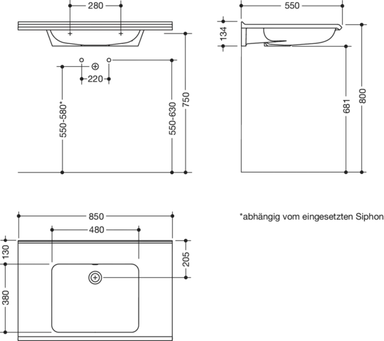 HEWI Waschtisch PG87, modular, Mineralguss, alpinweiß, mit Ablagefläche und tiefem rechteckigem Becken HEWI Waschtisch PG87, modular, Mineralguss, alpinweiß, mit Ablagefläche und tiefem rechteckigem Becken