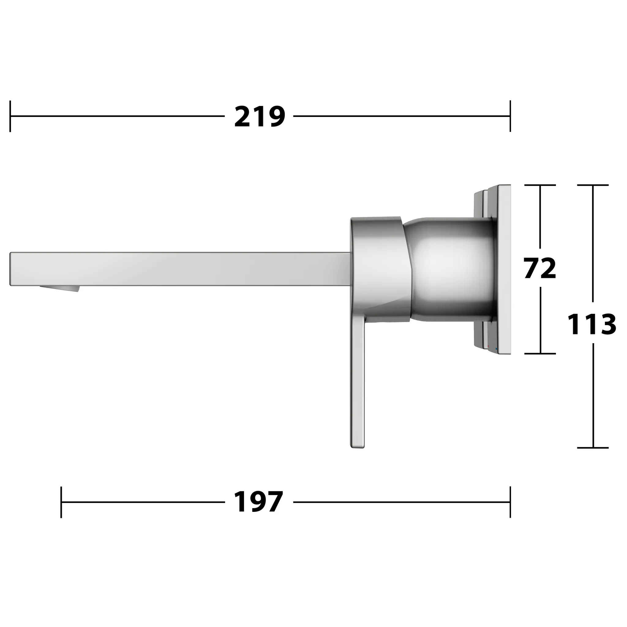 KEUCO EDITION 11 Einhebel-Waschtischmischer Unterputz 2 Loch Wandmontage 197 mm Edelstahl-finish