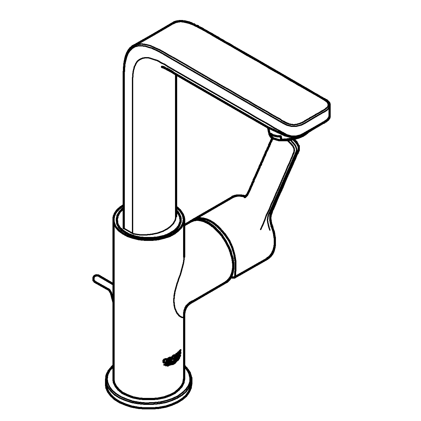 Einhand-Waschtischbatterie Lineare 23296_1, L-Size, Einlochmontage, schwenkbarer Auslauf, Zugstangen-Ablaufgarnitur 1 1/4″, chrom