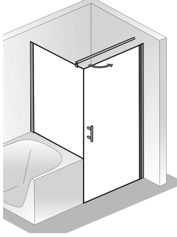 HSK gerahmte Drehtür „Favorit Nova“ für verkürzte Seitenwand Glas Klar hell, Profile Weiß, H: 1950 mm HSK gerahmte Drehtür „Favorit Nova“ für verkürzte Seitenwand Glas Klar hell, Profile Weiß, H: 1950 mm