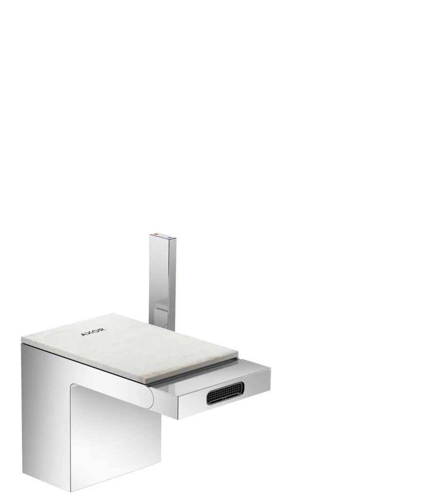 Hansgrohe AXOR MyEdition Bidetmischer - Einhebel-Bidetmischer mit Push-Open Ablaufgarnitur, Chrom, Ausladung 121 mm, Auslaufhöhe 83 mm