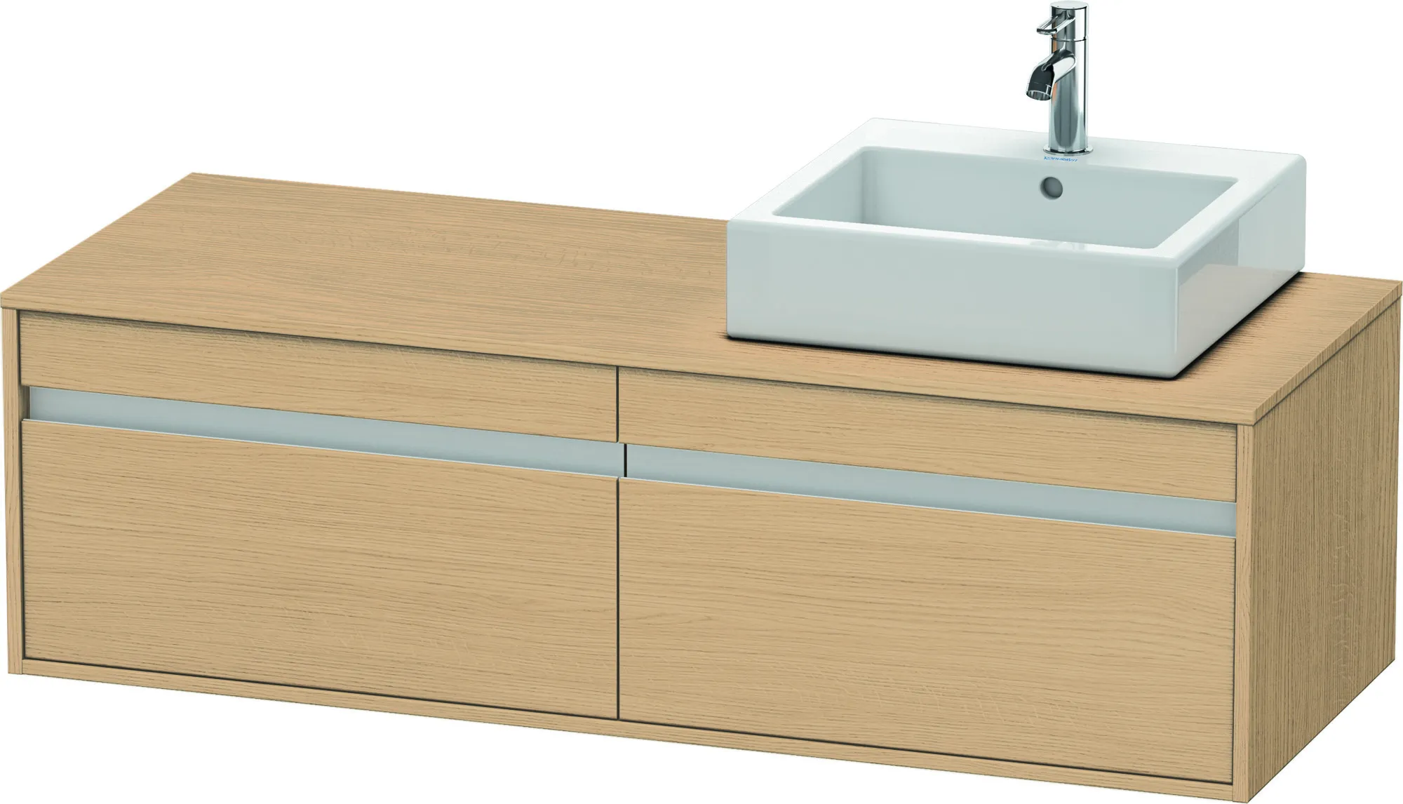 Duravit Waschtischunterschrank wandhängend „Ketho“ 140 × 42,6 × 55 cm Eiche Natur Duravit Waschtischunterschrank wandhängend „Ketho“ 140 × 42,6 × 55 cm Eiche Natur