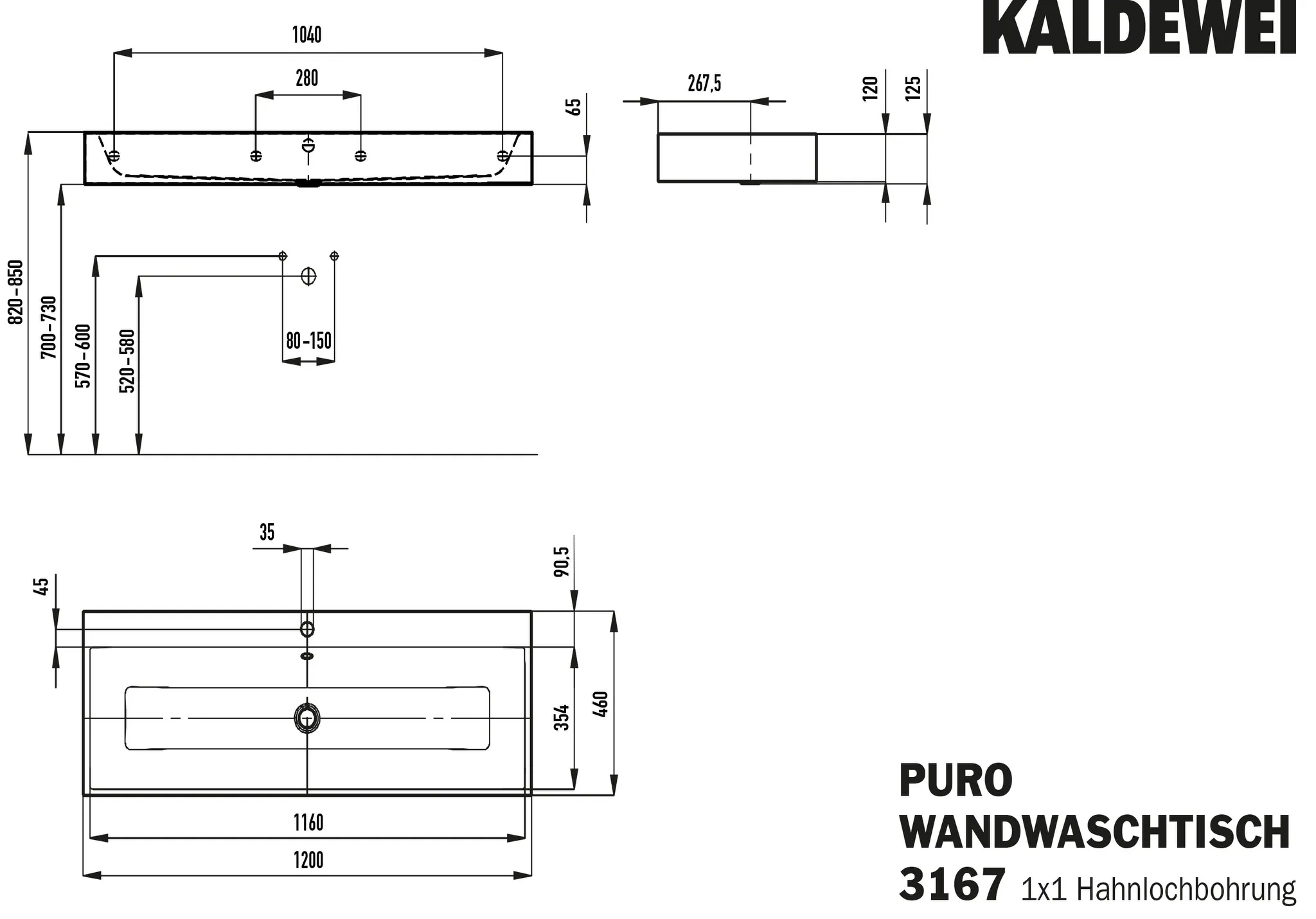 Doppelwaschtisch „Puro“ 120 × 46 cm in manhattan, mit Perl-Effekt Doppelwaschtisch „Puro“ 120 × 46 cm in manhattan, mit Perl-Effekt