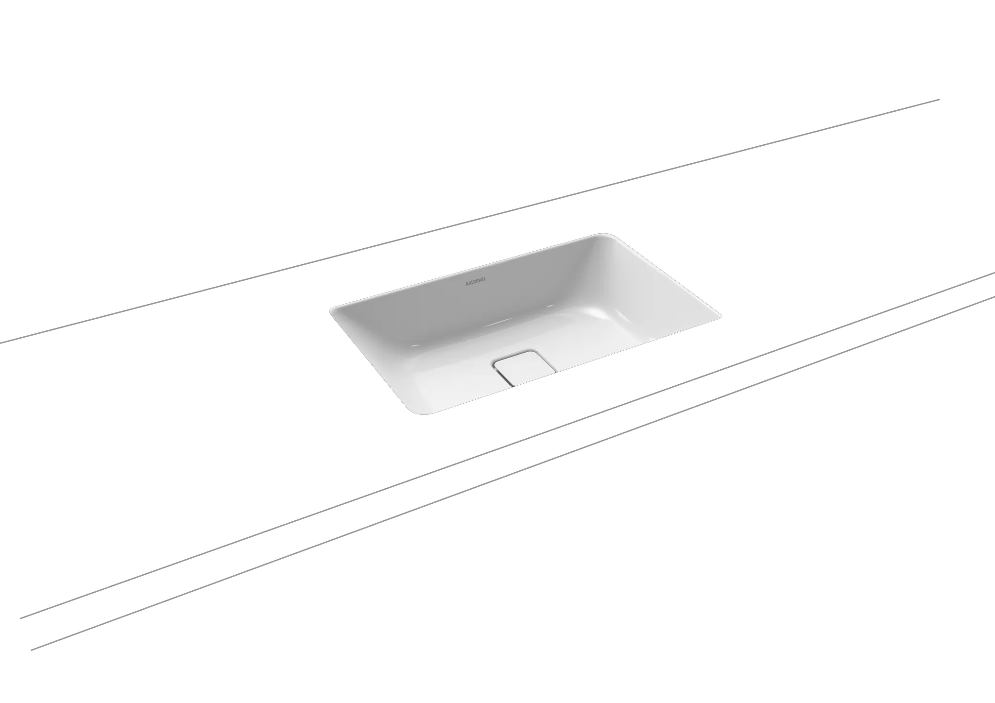 Unterbauwaschtisch „Cono“ 56,9 × 38,2 cm, ohne Überlauf, ohne Hahnlochbohrung in alpinweiß mit Perl-Effekt